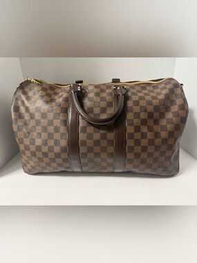 Louis Vuitton Keepall Bandoulière 50 Damier Ebene w/ Strap & Lock